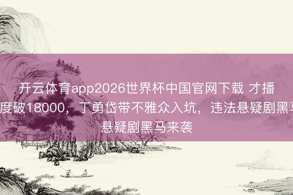 开云体育app2026世界杯中国官网下载 才播4集热度破18000，丁勇岱带不雅众入坑，违法悬疑剧黑马来袭