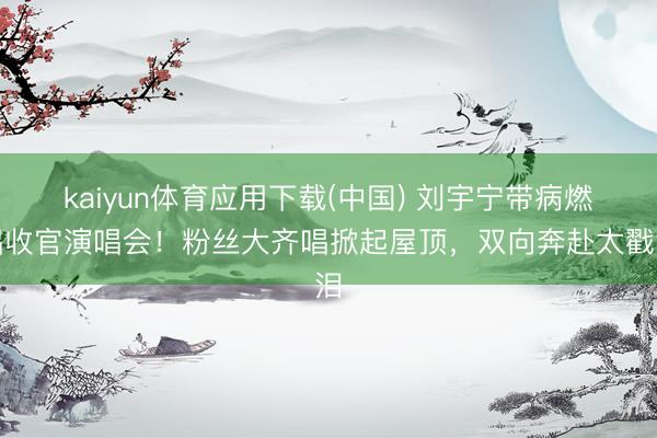 kaiyun体育应用下载(中国) 刘宇宁带病燃唱收官演唱会！粉丝大齐唱掀起屋顶，双向奔赴太戳泪