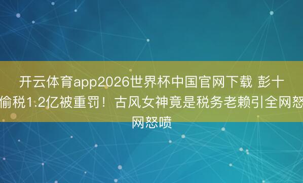 开云体育app2026世界杯中国官网下载 彭十六偷税1.2亿被重罚！古风女神竟是税务老赖引全网怒喷