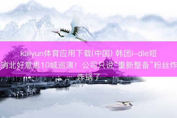kaiyun体育应用下载(中国) 韩团i-dle短暂取消北好意思10城巡演！公司只说“重新整备”粉丝炸锅了