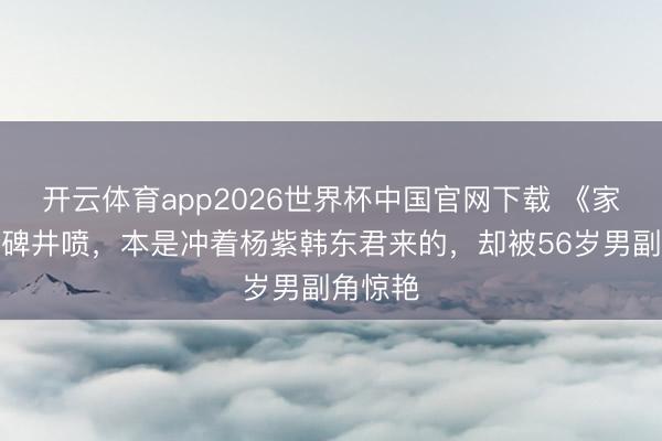 开云体育app2026世界杯中国官网下载 《家业》口碑井喷，本是冲着杨紫韩东君来的，却被56岁男副角惊艳